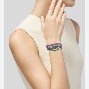 Shourouk Crystal & Braided Cord Baraka Karma Wrap Bracelet